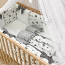 Set lenjerie patut bebe 7 piese White Stars (6)